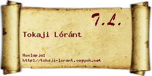 Tokaji Lóránt névjegykártya